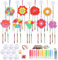 TGFIX 9 Stück Blumen Windspiel Bastelset Muttertag Blume Bemalen Basteln Kinder Best Mama Geschenk Bastelset DIY Mama Geburtstag Muttertagsgeschenke Bastelhandwerk mit Tulpen Rosen