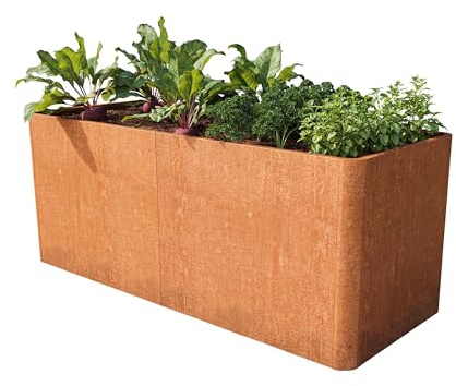 PRIMEYARD Cortenstahl Hochbeet Mario 200x80x60 cm, Rost-Optik