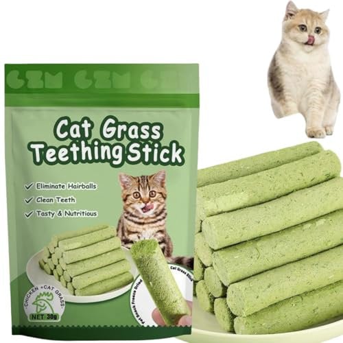6pcs Cat Grass Teething Stick,Cat Dental Chews,Cat Grass Sticks for Indoor Cats,Cat Chew Sticks,Cat Dental Toy,Cat Dental Chew Sticks,Catnip Sticks for Cats Uk,Cat Teething Toy for Hairball Removal