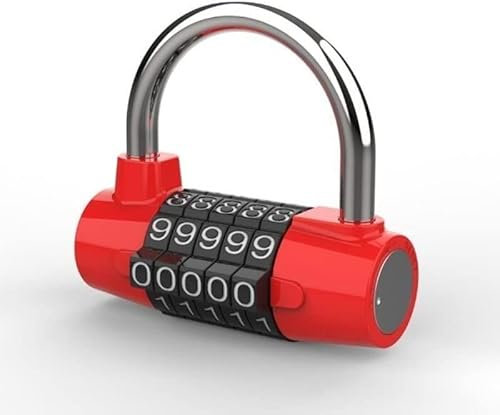 CHFYIJYHM Candado codificado, candado numérico, candado, bloqueo de contraseña de 5 dígitos candado de combinación de grillete ancho combinación de números de dígitos bloqueo de contraseña de viaje al
