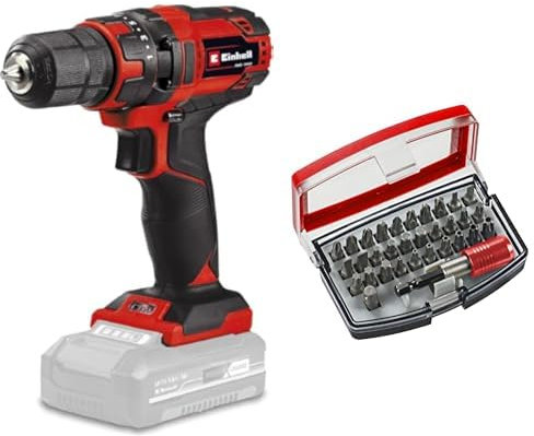 Einhell TC-CD 18/35 Taladro/destornillador inalámbrico Li - Solo Power X-Change (iones de litio, atenuador electrónico, iluminación LED, sin batería ni cargador)+Bit Box 32