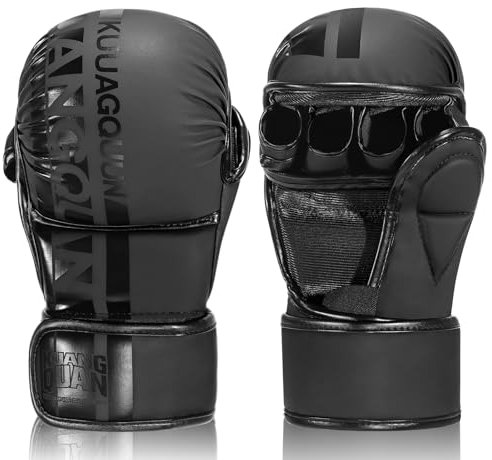 FIVING MMA Handschuhe Open Palm Sparring für Grappling Mitts, Kampfkunst für Männer für Frauen, Kampfsport, MMA, Boxen, Muay Thai, Kickboxen (L)