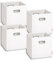 Storanda | 4er Set Aufbewahrungsbox 28x28x28 cm | Beiseitig Breite Griffe | Stabil & Faltbar | Regalbox für Würfelregal | Weiß