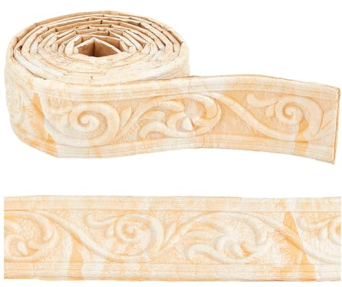 CRASPIRE 7.38FT X 1.97 Pollici Modanatura A Corona Stacca e Attacca Schiuma Flessibile Bordo Sbiadito Colore Autoadesivo Carta da Parati Bordo 3D Adesivo Decorativo Parete Battiscopa Bordo Specchio