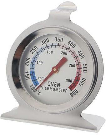 jatimdotin Termometro da Forno, Oven Thermometer, Termometro da Forno in Acciaio Inox, Termometro da Cucina, Termometro Forno Interno con Quadrante per Appendere Argento
