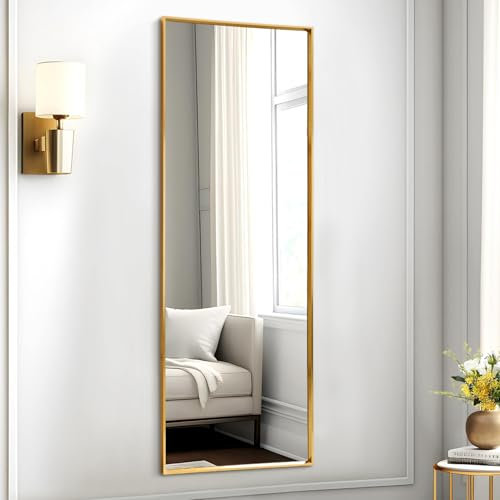 AAZZKANG Hanging Mirror Full Length Metal Framed Large Door Mirrors110x35cm for Bedroom Living Room Bathroom Wall Mounted Vertically or Horizontally