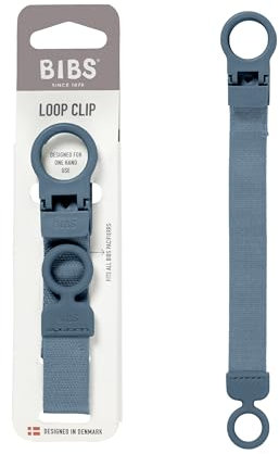 BIBS Loop Schnullerkette – Schnullerband mit Silikon - Für Babys ab 0 Jahren - Praktische Einhandbedienung - Kompatibel mit BIBS Schnullern & Anderen Marken - Maschinenwaschbar, BPA-Frei - Petrol