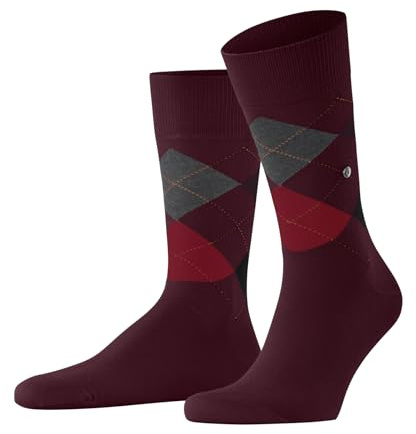 Burlington Herren Socken King M So Baumwolle gemustert 1 Paar, Rot Wine 8010, 40-46