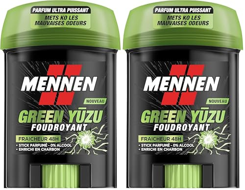 MENNEN Déodorant Stick Green Yuzu 60ml (Lot de 2)