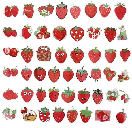 DIYEAH Erdbeer-Aufkleber Für Kinder 100 Stück Belohnungsaufkleber Für Klassenzimmer Basteln Scrapbooking Wasserflasche Laptop Handy Notizbuch Dekorative Sticker