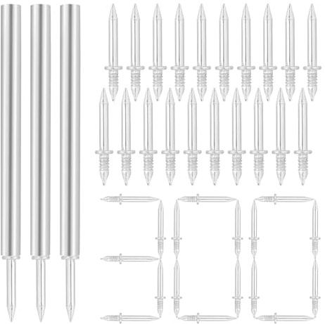 Foyscr 300 Pcs Double Head Skirting Board Nails, Seamless Invisible No Trace Nails, with 3 Sleeve Tools, for Wooden Furniture and Wall Panel Installation