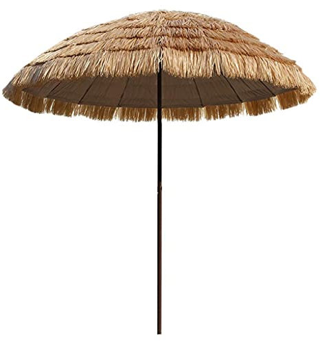 DLAZUM Ombrellone da Spiaggia in Paglia Hawaii, Parasole Impermeabile da Esterno, 250 cm, per Giardino, Piscina, Patio, ombrelloni Rotondi