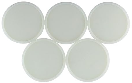 KOCKSHION 5 pack Silicone Coasters Luminous Cup Mat Round Waterproof Cup Pad with Overflow Edge Non Slip Back Glow in the Dark Drinks Coaster for Home Kitchen Bar