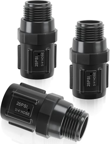 MCSDFN 3 Pcs Drip Irrigation Pressure Regulator 25 PSI, 3/4 Female Hose Thread x 3/4 Male Hose Thread Drip Irrigation Pressure Reducer, Garden Hose Pressure Regulator