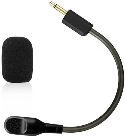 Arzweyk Micrófono de repuesto compatible con auriculares Razer BlackShark V2, V2 Pro, micrófono Game Boom de 3.5 mm con espuma