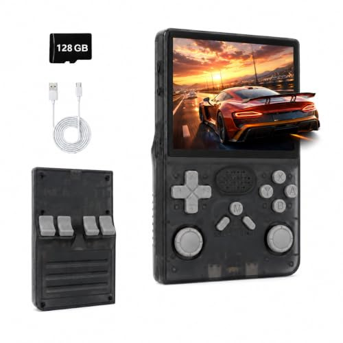 R40 Retro Handheld Games Console with 128GB, 20000+ Classic Video Games, 3.5 Inch IPS Screen Portable Gaming Console, Linux System, Dual-Core 64-Bit CPU, USB-C Rechargeable Retro Game Console