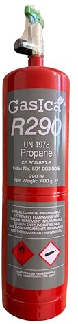 ALL4SALE Gas Refrigerante R290 Alta Pureza | Ecológico | Máxima Eficiencia Energética | Compatible con Aires Acondicionados, Bombas de Calor y Equipos de Refrigeración | 400gr Carga Neta