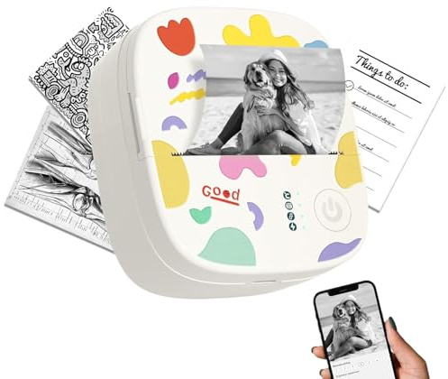 Générique Mini Sticker Printer – App Control Portable Inkless Handheld Labeler | Journaling Label Maker Machine for Diary, Fotos, Notizen, Home, Schule, Büro, Thermal Printing