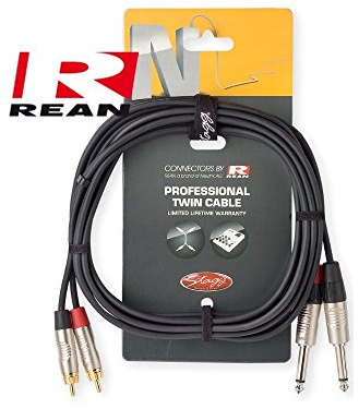 Stagg NTC3PCMR 3m N Series 2x Phone to 2x Phone Microphone Twin Cable