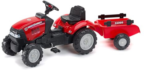 Falk 961B Trettraktor Case IH, für Kinder, mit PM-Anhänger