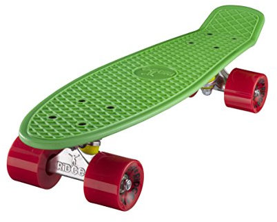 Ridge Skateboard 55 cm Mini Cruiser Retro Stil In M Rollen Komplett U Fertig Montiert Grün Rot,