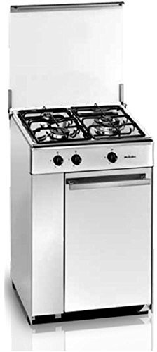 Meireles 5302 DV - Hornillo con 3 quemadores a gas preparado para gas butano/propano, 53,5x56,5cm, Inox