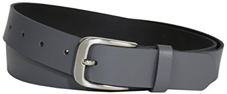 Vascavi Ledergürtel, 3 cm breit, Made in Germany, echt Leder Gürtel für Damen und Herren, kürzbar (115 cm Gesamtlänge 125 cm, Grau)