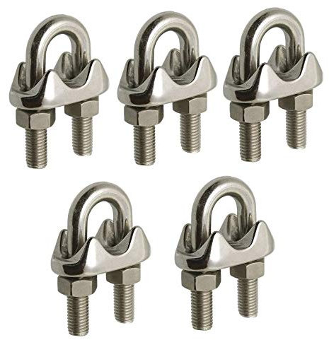 5 Pcs Serre câble à étrier en Inox A4 pour câble acier/inox de 4 mm (4mm)