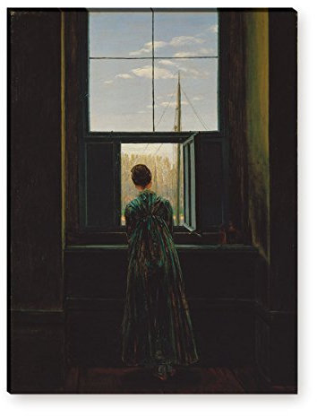 Wandkings Leinwandbilder von Caspar David Friedrich - Wähle ein Motiv & Größe: Frau am Fenster - 30 x 40 cm
