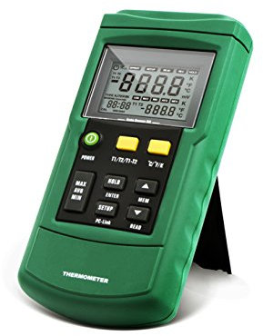 PerfectPrime TC2100, 2-Channel Digital Thermocouple Thermometer/Sensor USB Datalog J/K/T/E/R/S/N Type,PC Software for up to MS-Windows Win10, Temperature Range -418.0°F to +3212°F