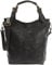 LECONI Henkeltasche Echtleder Vintage-Look Damentasche für Shopping Handtasche für Damen Leder Shopper mit Trageriemen Beuteltasche für die Arbeit, Büro oder Alltag 34x35x10cm grau LE0054-wax