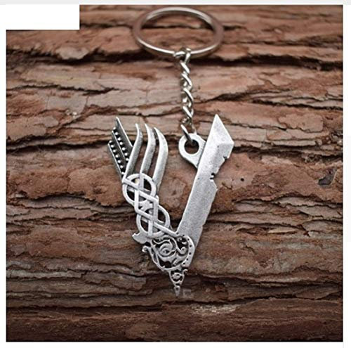 Wikinger Vikings Symbol V Schlüsselanhänger Metall Odin | Thor | Valknut | Geschenk | Männer | Herren | Ragnar | Nordmann | Walhalla | Mythologie