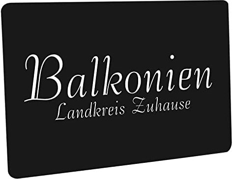Crealuxe Fussmatte – “ Balkonien “ - 60x40 cm - Gummi Rückseite/rutschfest - Filzoberfläche - Bedruckte Türmatte - Innenmatte - Schmutzmatte