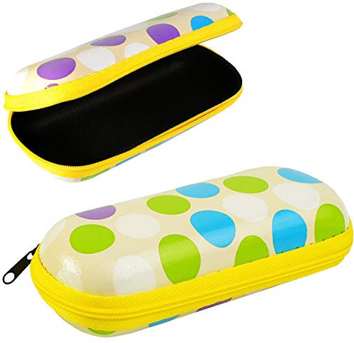 Brillenetui/Brillenbox - Bunte Punkte - gelb - Hardcase/Hartschale - extrem stabil - Etui für Brille oder andere Kleinigkeiten - stoßabsorbierend - kl..