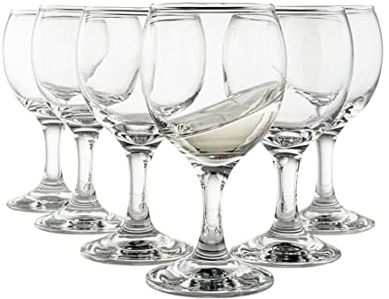 Vikko Copas de vino pequeñas de 5.5 onzas, hermosas copas de vino redondas de postre, juego de copas de vino duraderas, copas de vino gruesas aptas para lavavajillas, juego de 6 copas de vino blanco