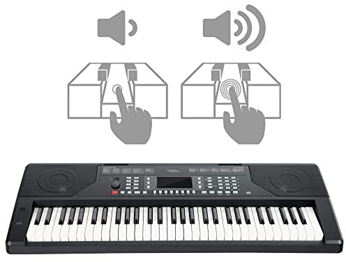 FunKey 61 Edition Touch Keyboard - 61 Tasten - Touch Response - 300 Sounds & 300 Rhythmen - Begleitautomatik und Lernfunktionen - USB-, Mikrofon- und Kopfhöreranschluss - Schwarz