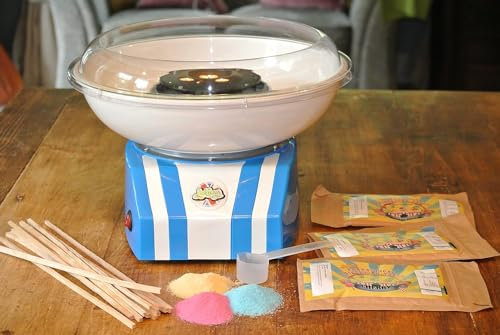 lickleys ELETTRICO MODERNO BLU Edizione Zucchero Filato e zucchero filato macchina scegli la tua ZUCCHERO GUSTO - zucchero filato macchina con 6 SAPORI DI ZUCCHERO