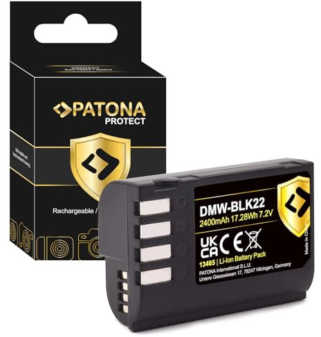 PATONA Protect V1 Akku DMW BLK22 BLK22E 2600mAh kompatibel mit Panasonic Lumix DC-S9 DC-S5 S5II S5II-X S5 IIX S5K DC-G9 G9 II DC-GH5 GH5 II GH5S DC-GH6 GH6 DC-GH7 GH7 DMWBLK22 BLK22