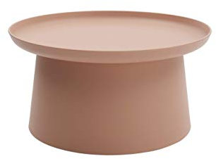 KONTE.DESIGN Tavolino IBIZA rotondo in polipropilene, Rosa, 70x70x36 cm