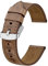 BISONSTRAP Uhrenarmband 23mm, Premium Leder Uhrenarmbänder für Herren und Frauen-Braun/Silberne Schnalle