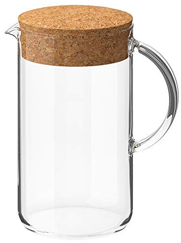 365+ jug with lid, 1.5 l, Clear Glass/Cork