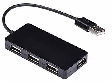 Hub USB à 4 ports - Haute vitesse - USB 2.0 - Adaptateur multiprise USB - Pour ordinateur portable et PC - Accessoire durable et pratique - Design pratique - Longue durée de vie.