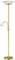 Stehlampe Standleuchte Wohnzimmerlampe Deckenfluter Metall messing farben mit flexiblem Lesespot, getrennt schaltbar, Glasschirm, 2x E27 1x E14, DxH 34x180 cm