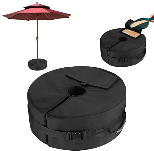 Ledeak Base de Sombrilla, 18 Redonda Bolsa de Peso DesmontableImpermeable Base de Paraguas Patio, Base de Soporte para Parasol Portátil para Jardín Playa al Aire Libre Voladizo Poste de Bandera
