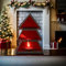 MARRAKESCH Teelichthalter Christbaum 17cm Rot aus Glas als Weihnachtsdeko oder Tischdeko Finse