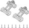 CEEYSEE Pack of 2 Stainless Steel Latch Door Latch Double-Sided Flip Latch with Fixed Screw Bolt for Bathroom, Garage, Window, Garden, Cupboard, Pet Cage, Cage Accessories (SilberFK)