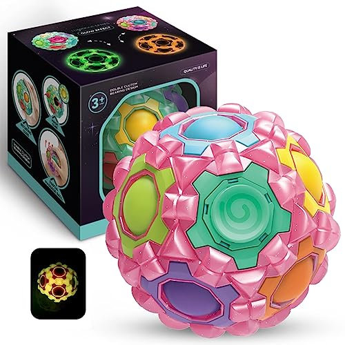 Rotatable Magic Rainbow Puzzle Ball,Zappel Puzzle Ball,Muskelmassagebugel entspannen,Speed Cube Rolling 3D Puzzle Ball,Pädagogische Spielzeug,Stress Relief Magic Ball für Kinder Erwachsene (D)