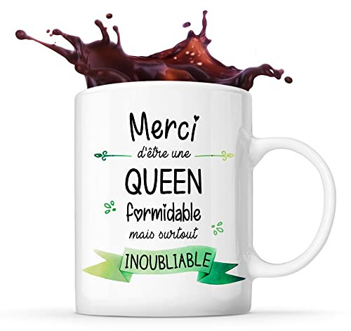 Planetee Mug Merci Queen Inoubliable Femme | Tasse Idée Cadeau Anniversaire Noël Amitié