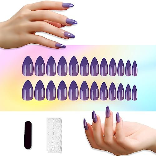 Mood Temperature Change Nails Pink To Light Pink Color Changing Gel Tips Stiletto Almond False Nail Art Design