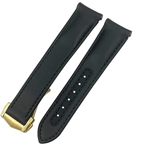 Echtes Lederarmband 19 mm 20 mm 21 mm für Omega Seamaster 300 Speedmaster AT150 Planet Ocean Glattes Rindsleder-Uhrenarmband